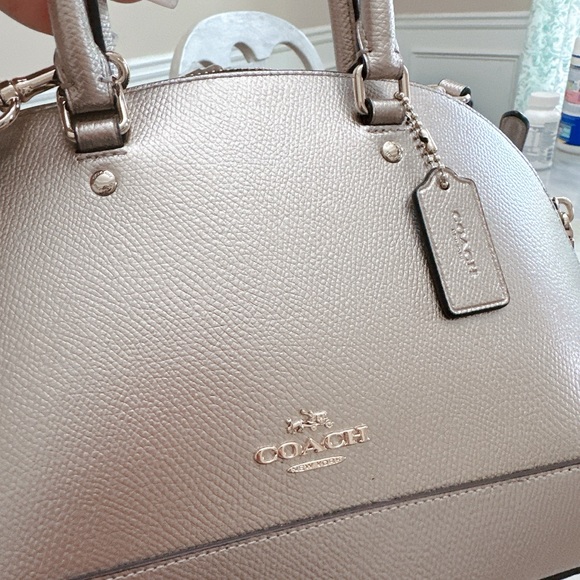 Coach SIERRA SATCHEL IN METALLIC CROSSGRAIN LEATHER/crossbody bag /NWT - Picture 3 of 11